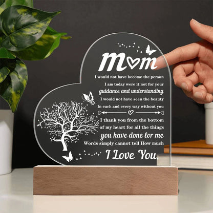 Heart Transparent Acrylic Ornaments Decorations Gift for My Mom Birthday Present From Family Souvenir for Mother's Day Gift-World Bazaar Life
