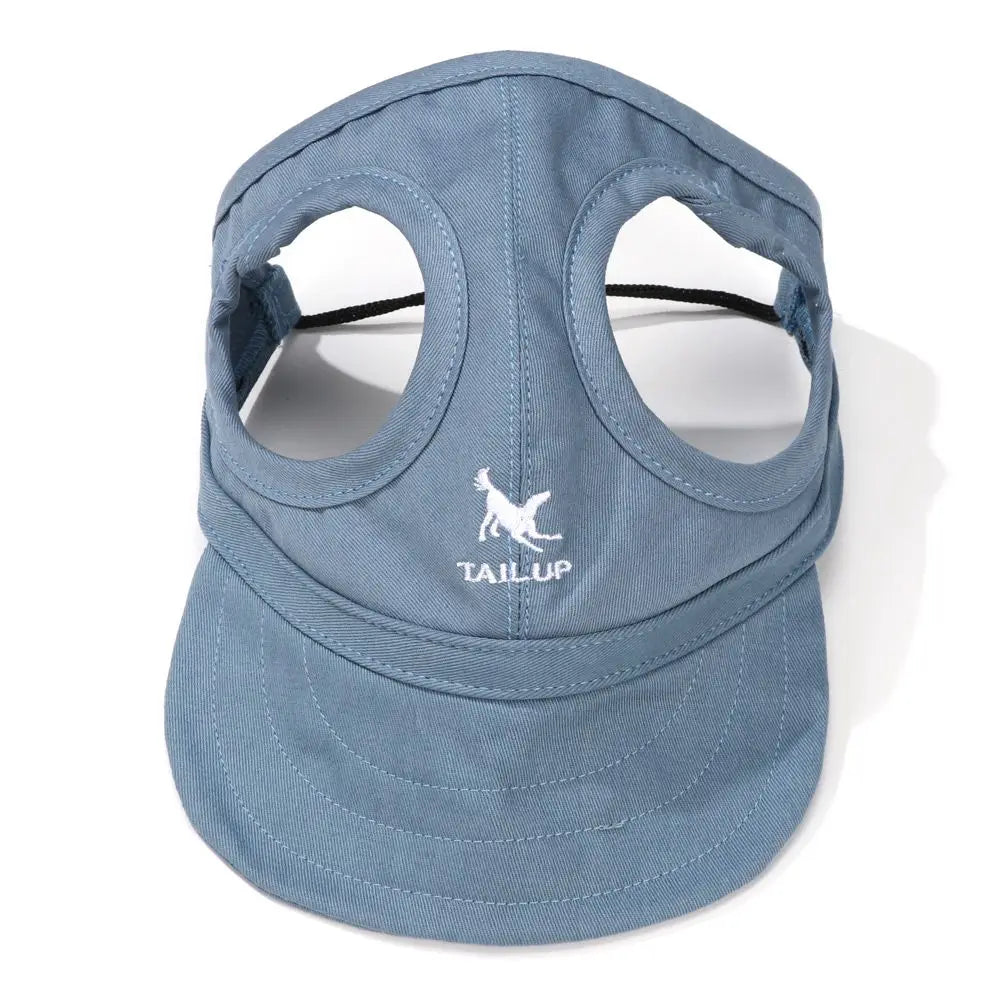 Pet Baseball Hat Outdoor Cat Dog Adjustable Visor Hat Summer Pet Travel Sports Sun Cap With Ear Holes-World Bazaar Life