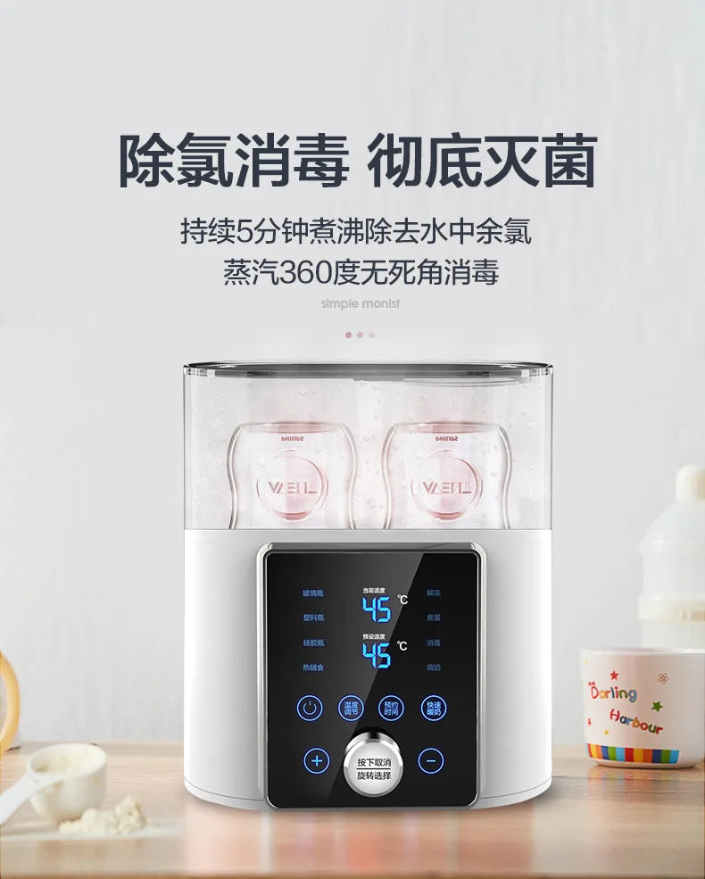 Multi function Baby Bottle Warmer Heater Sterilizer 8-in-1 Fast Milk Warmer with Timer Breast Milk or Formula Fits 2 Bottles - World Bazaar Life