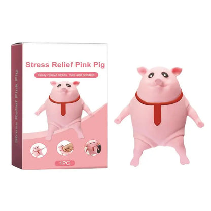 Cute Pink Pig Stress Relief Toy – Squeezable Animal Doll for Fun