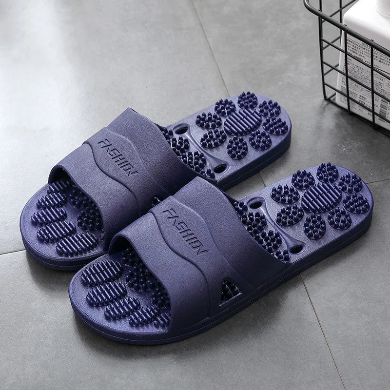 New Women Foot Massage Slippers Men Slipper Indoor Bathroom Non-slip Soft Slides Couples House Relief Feet Health Care Shoes