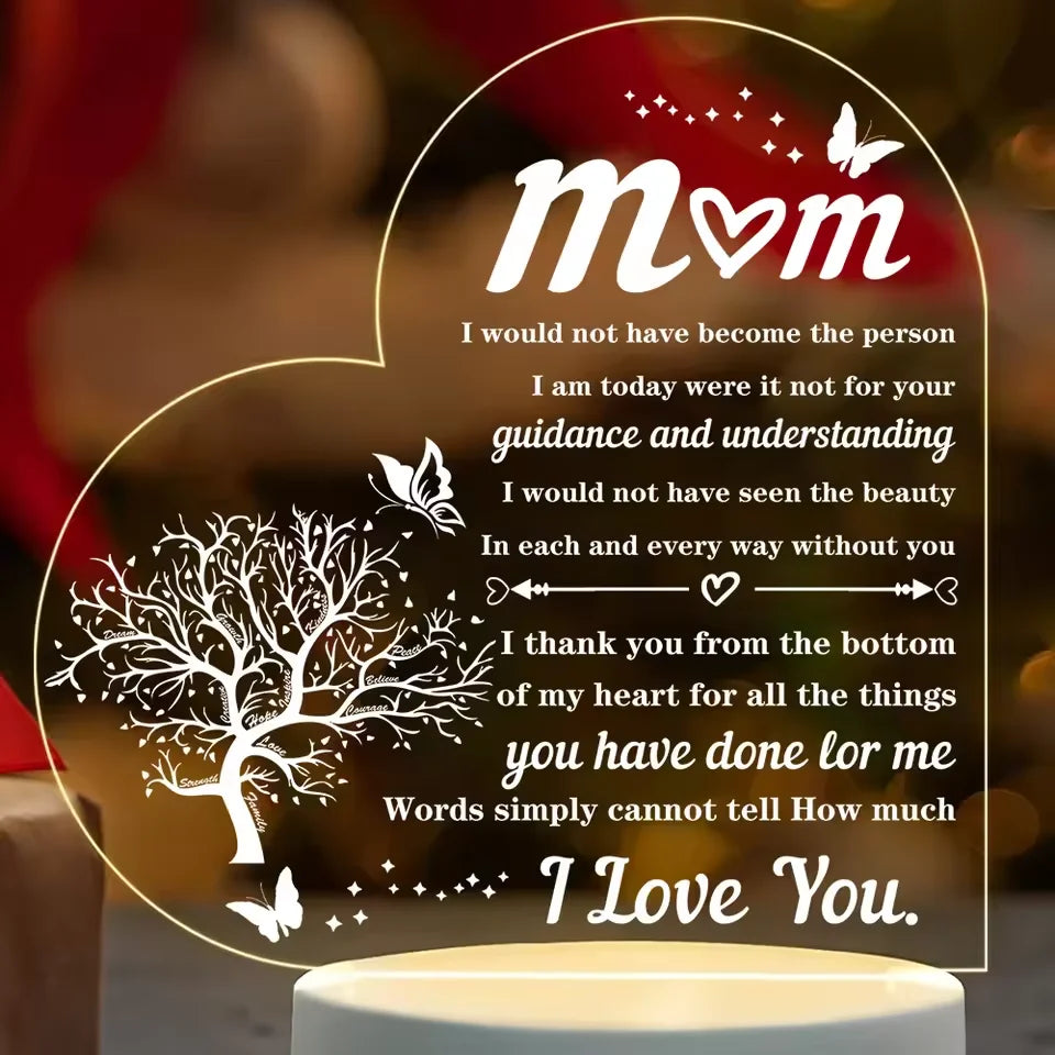 Heart Transparent Acrylic Ornaments Decorations Gift for My Mom Birthday Present From Family Souvenir for Mother's Day Gift-World Bazaar Life