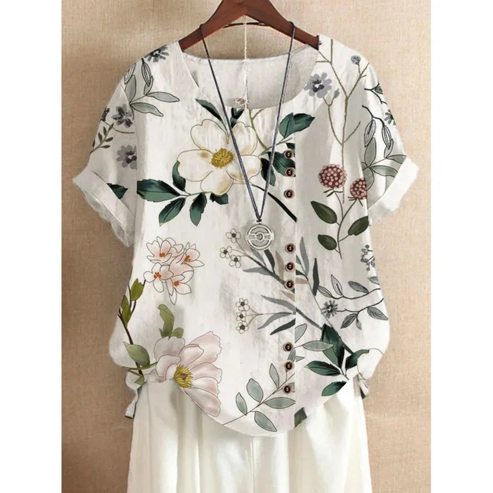 Summer Short Sleeve T-shirts Woman Camisetas Fashion Tops Tee Print Loose Tshirt Ladies Casual Blusas T Shirt Women Clothes-World Bazaar Life