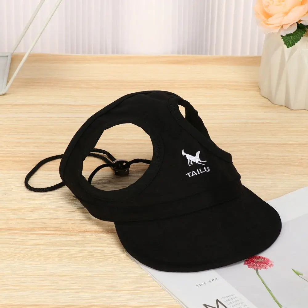 Pet Baseball Hat Outdoor Cat Dog Adjustable Visor Hat Summer Pet Travel Sports Sun Cap With Ear Holes-World Bazaar Life