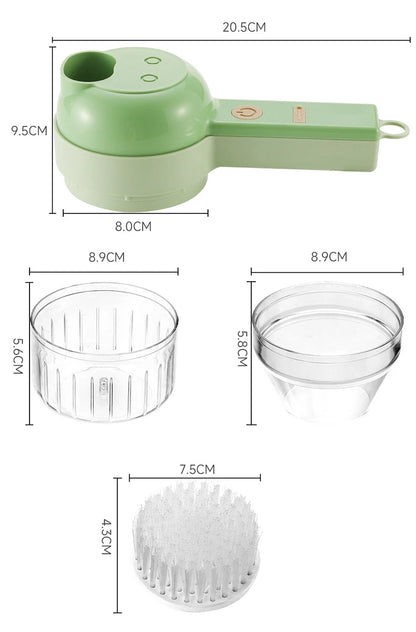 4 in 1 Handheld Electric Food Cutter Set, Kitchen Gods Wireless Food Processor for Fruits, Vegetables and Meat