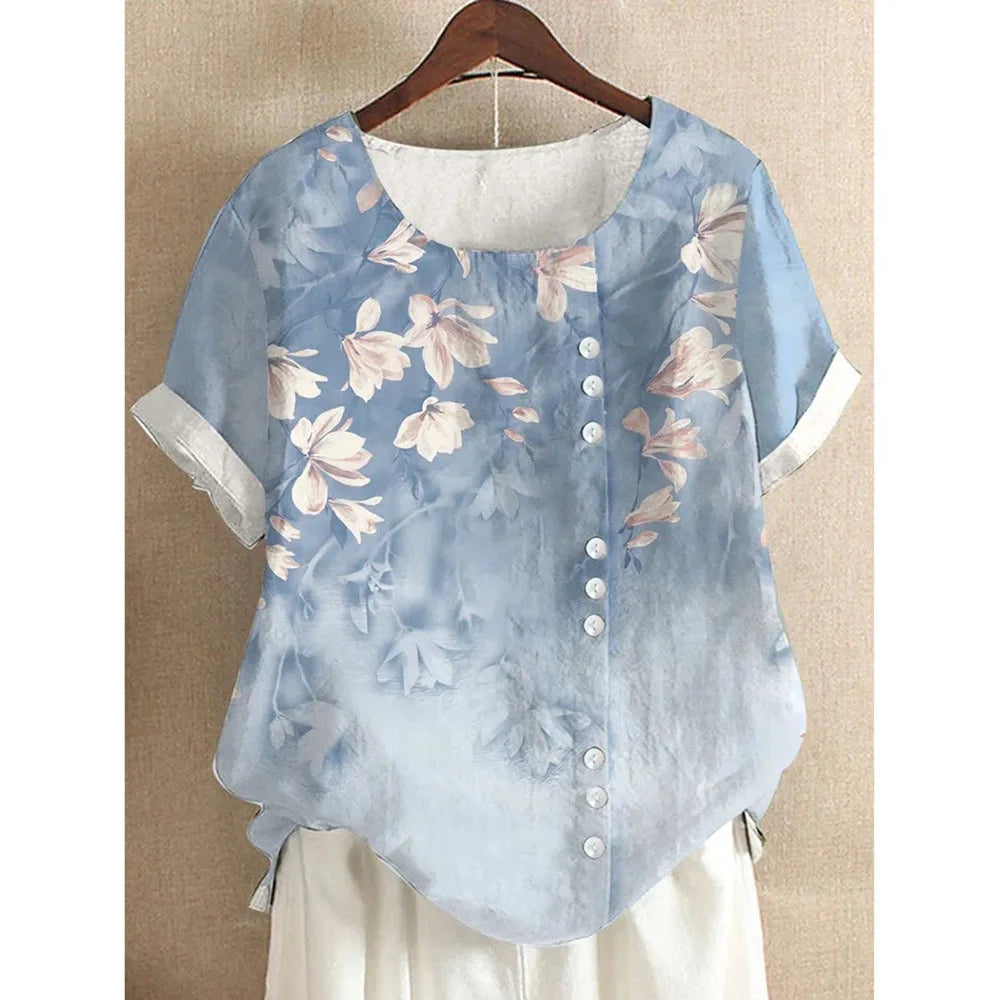 Summer Short Sleeve T-shirts Woman Camisetas Fashion Tops Tee Print Loose Tshirt Ladies Casual Blusas T Shirt Women Clothes-World Bazaar Life