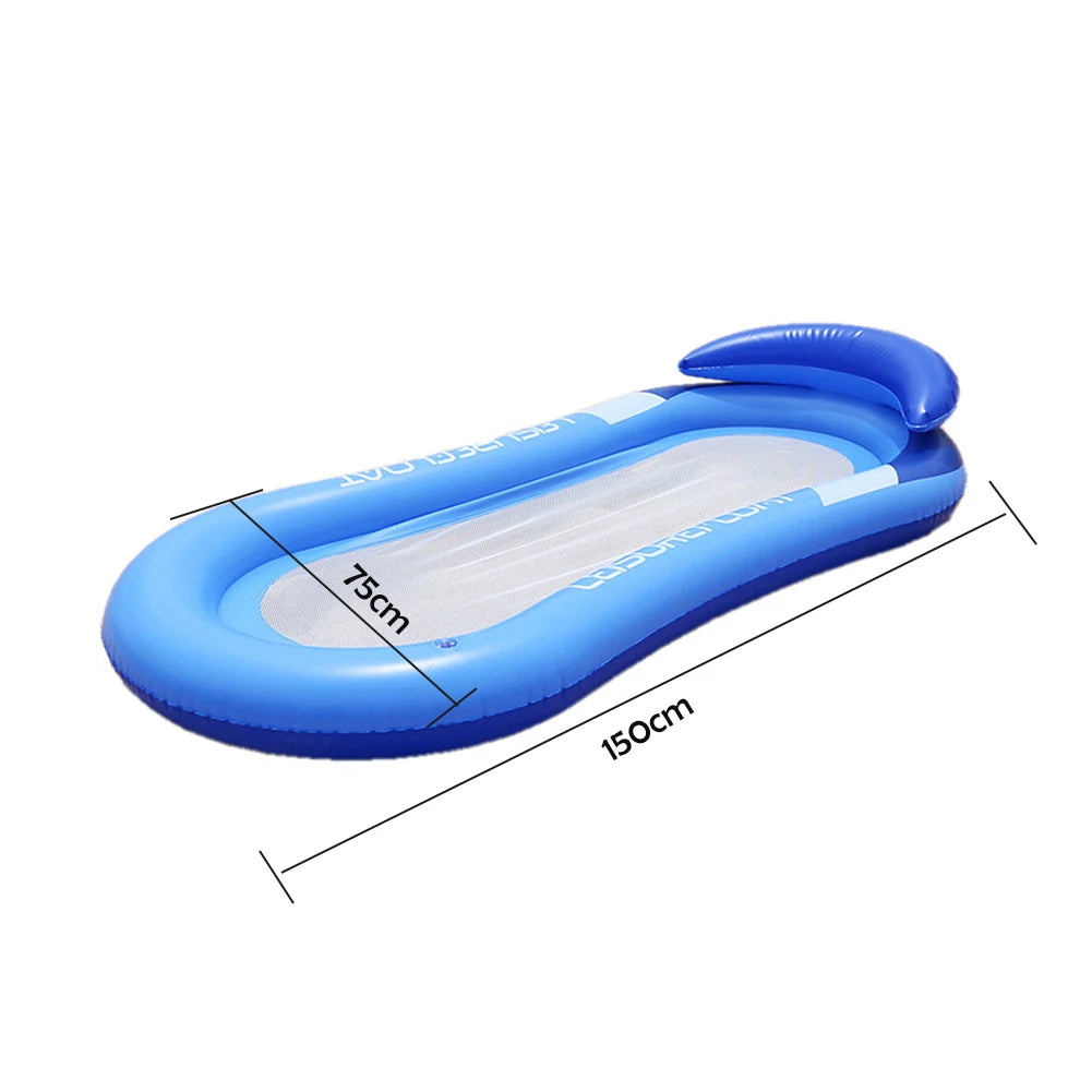 PVC Inflatable Floating Row Foldable Air Mattresses Swimming Pool Summer Party Beach Water Float Bed Lounger Chair-World Bazaar Life