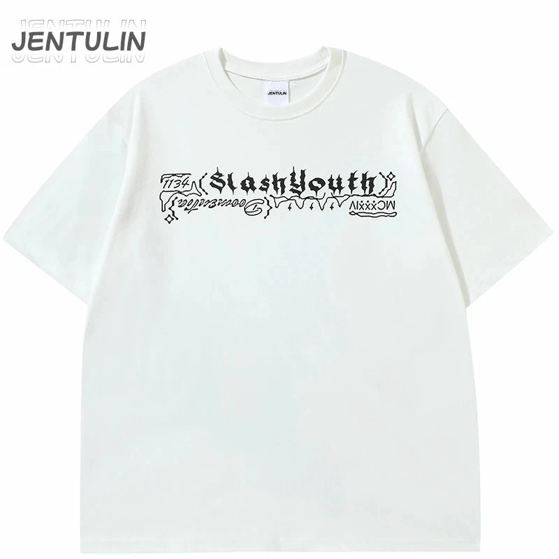 Men Tshirt Streetwear Japanese Harajuku Cartoon Angel Wings Graphic T-Shirt Summer 2024 HipHop T Shirt Anime Tops Tee Cotton Y2K