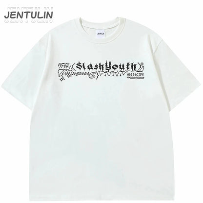 Men Tshirt Streetwear Japanese Harajuku Cartoon Angel Wings Graphic T-Shirt Summer 2024 HipHop T Shirt Anime Tops Tee Cotton Y2K