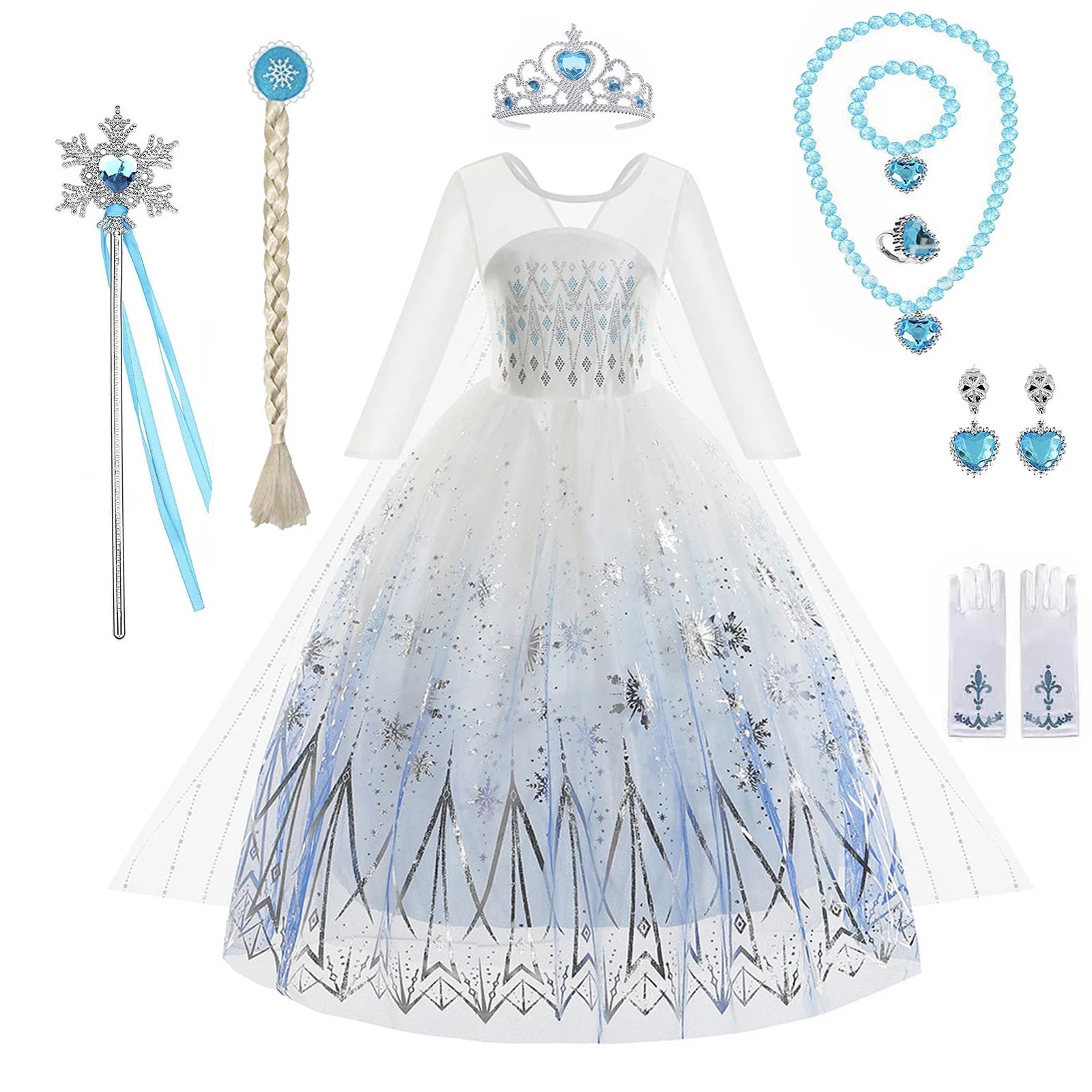 Frozen 2 Elsa Princess Dress for Girls – Snow Queen Outfit-World Bazaar Life