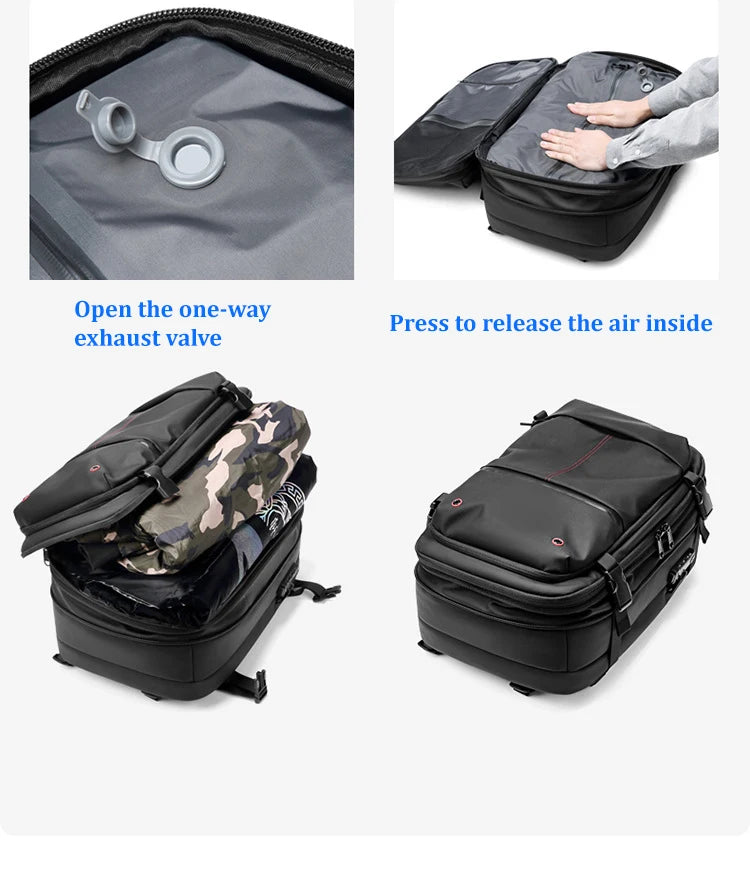 Travel Men 17 inch Laptop Backpack vacuum compression Backpack Business Large Capacity school Backpack expand outdoor backpack - World Bazaar Life