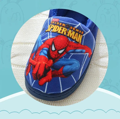 Cartoon Printed Spider-man Cotton Slippers For Children's Shoes Fashion New Style Warmth Autumn Winter Indoor Kids Boys Slipper-World Bazaar Life