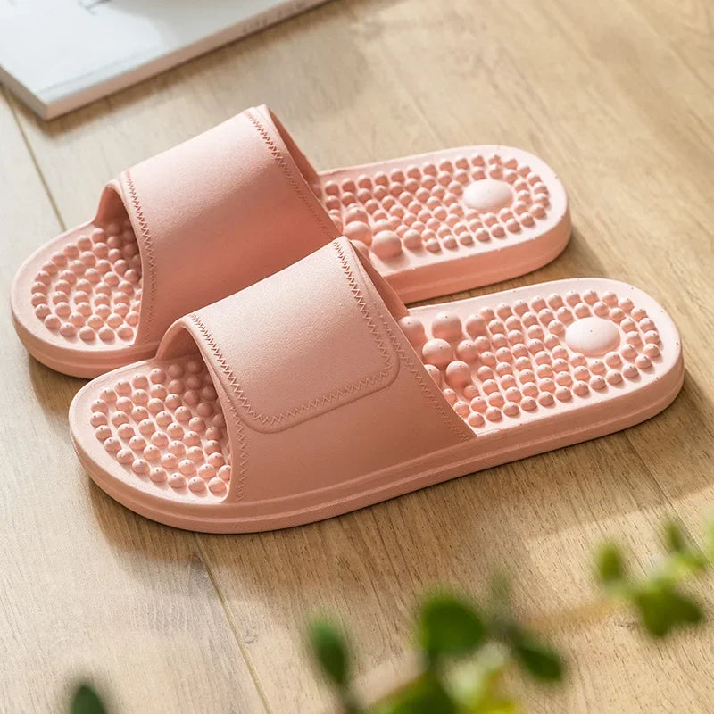 New Women Foot Massage Slippers Men Slipper Indoor Bathroom Non-slip Soft Slides Couples House Relief Feet Health Care Shoes