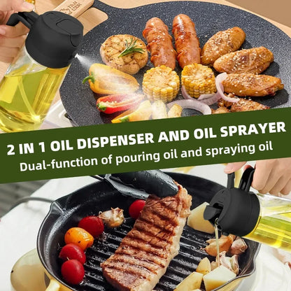 2in1 Olivenölspender &amp; Sprühflasche 500ml zum Kochen &amp; Grillen