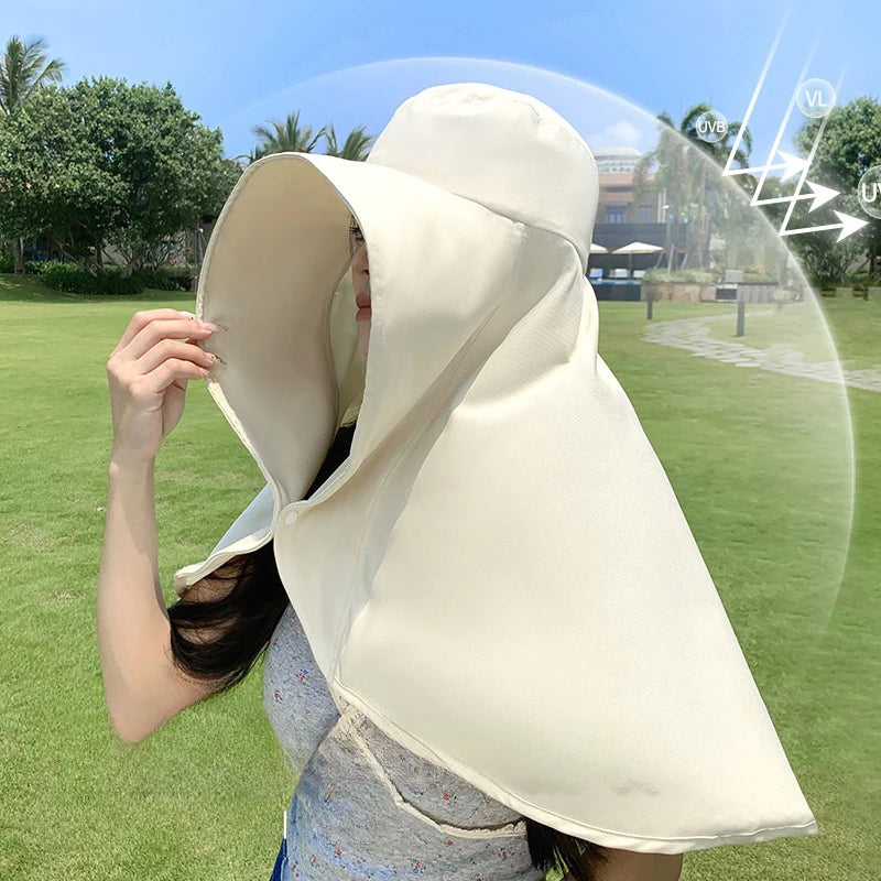 Wide Brim Sun Hat with Neck Flap – UV Protection for Hiking & Fishing-World Bazaar Life