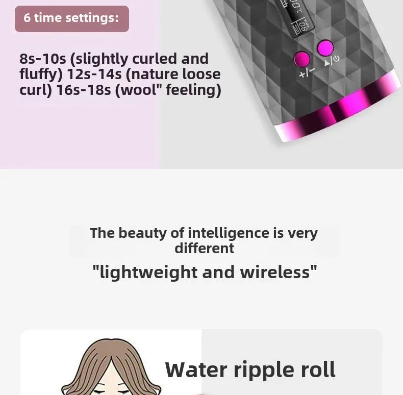 Portable Smart Hair Curler – Wireless Auto Styler for Travel