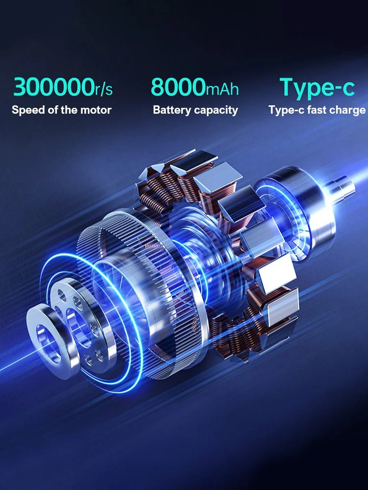 X9 Violent Fan 300000RPM Powerful Air Blower Vacuum Cleaner Type-C Charging Strong Winds 58m/s Brushless Turbo Jet Blower Dryer-World Bazaar Life