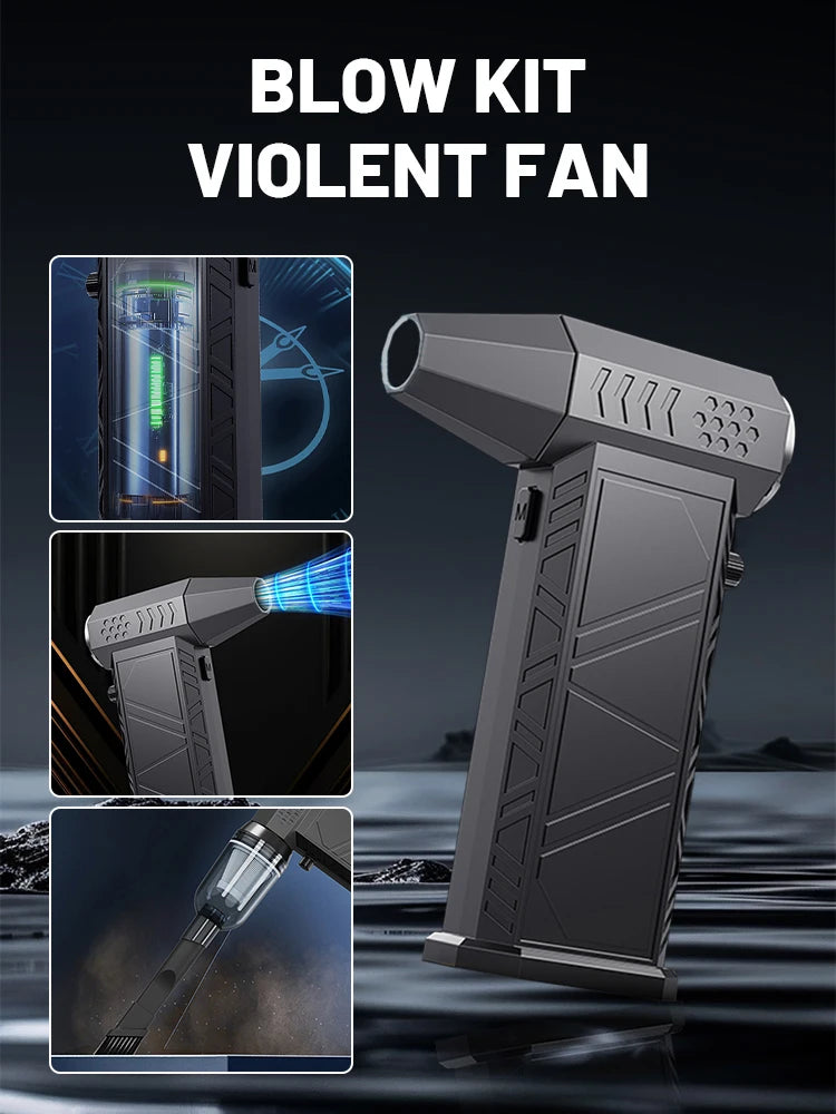 X9 Violent Fan 300000RPM Powerful Air Blower Vacuum Cleaner Type-C Charging Strong Winds 58m/s Brushless Turbo Jet Blower Dryer-World Bazaar Life