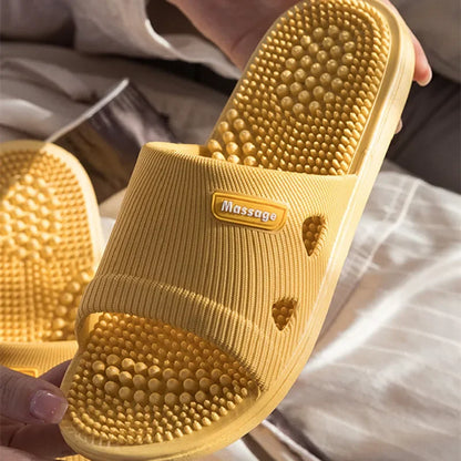 New Women Foot Massage Slippers Men Slipper Indoor Bathroom Non-slip Soft Slides Couples House Relief Feet Health Care Shoes