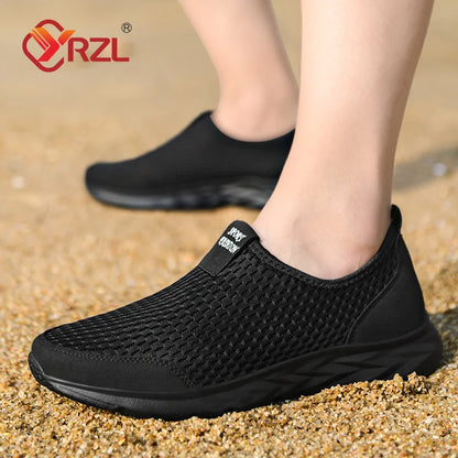 YRZL Men's Breathable Mesh Sneakers - Lightweight & Non-Slip