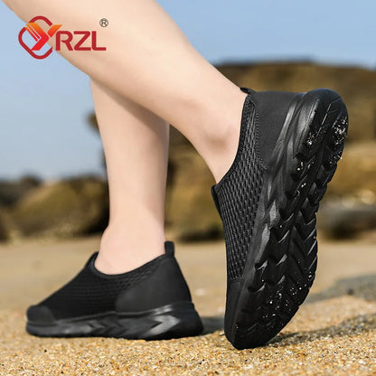 YRZL Men's Breathable Mesh Sneakers - Lightweight & Non-Slip