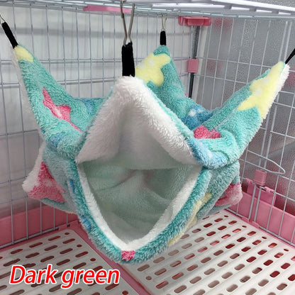 Hammock For Rat Guinea Pig Hamster Cage Double Thick Plush Warm Hanging Tree Bed Small Animal House Nest Sleeping Bag Pet Supply-World Bazaar Life