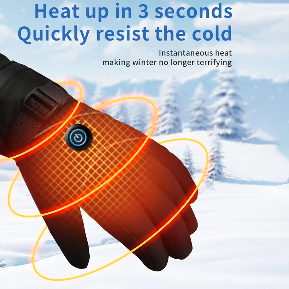 Heated Touchscreen Gloves - 3 Heat Levels, Waterproof & Windproof-World Bazaar Life