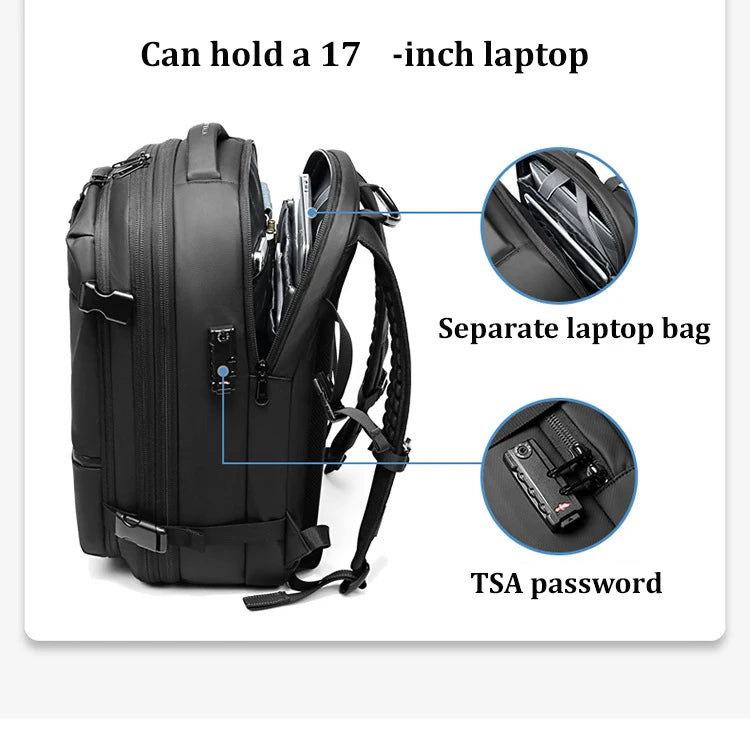 Travel Men 17 inch Laptop Backpack vacuum compression Backpack Business Large Capacity school Backpack expand outdoor backpack - World Bazaar Life