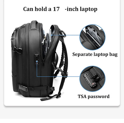 Travel Men 17 inch Laptop Backpack vacuum compression Backpack Business Large Capacity school Backpack expand outdoor backpack - World Bazaar Life