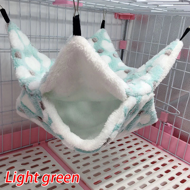 Hammock For Rat Guinea Pig Hamster Cage Double Thick Plush Warm Hanging Tree Bed Small Animal House Nest Sleeping Bag Pet Supply-World Bazaar Life