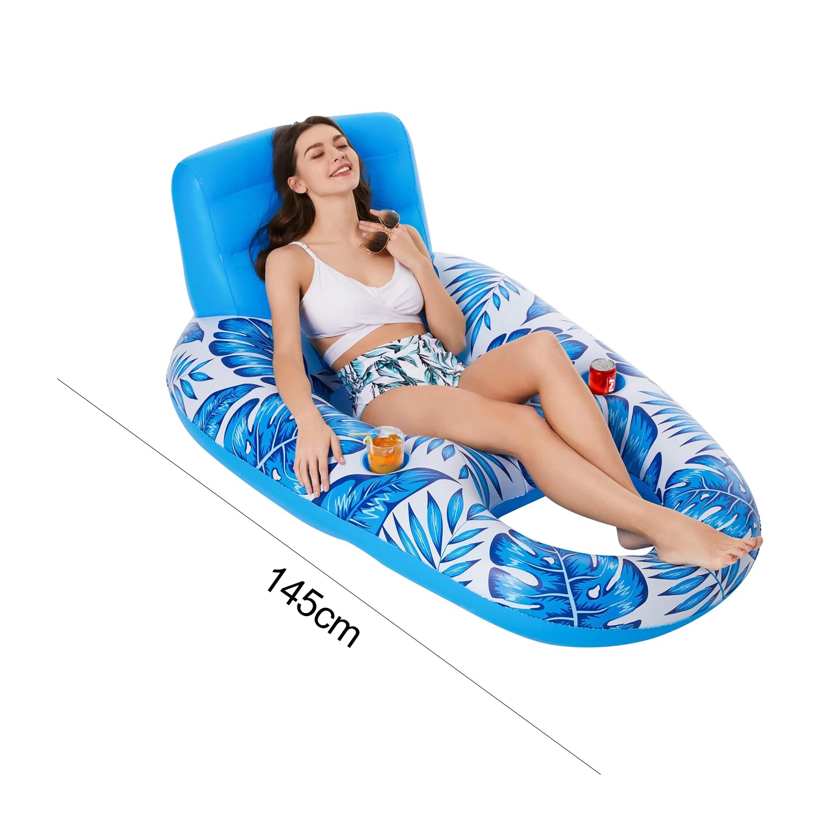 PVC Inflatable Floating Row Foldable Air Mattresses Swimming Pool Summer Party Beach Water Float Bed Lounger Chair-World Bazaar Life