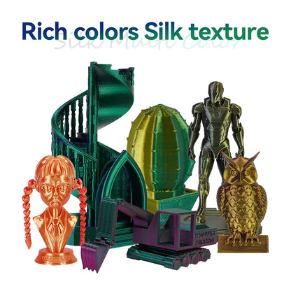 KINGROON Dual-color Silk PLA Filament 1.75mm 2 Color Coextrusion Glossy 3D Printer Filament PLA, 3kg/pack 1kg each spool - World Bazaar Life