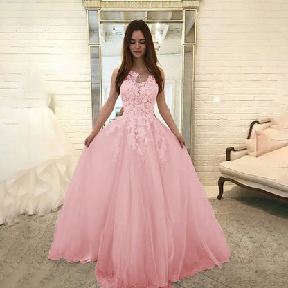 Elegant Lace V-Neck Maxi Dress – Sleeveless Summer Party Wear