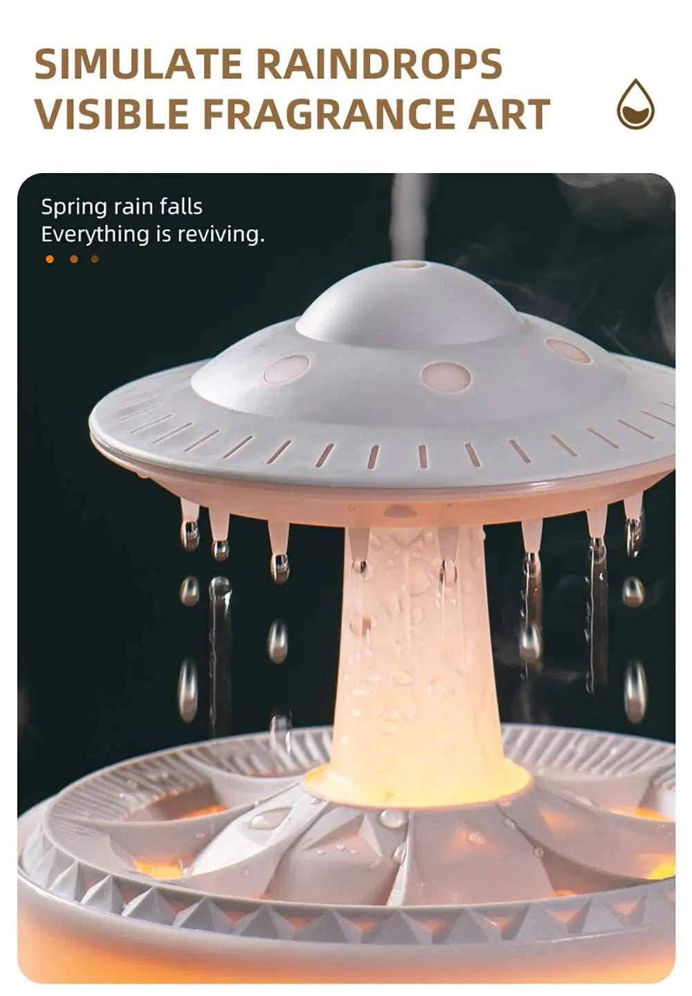 Aierwill Ultrasonic Oil Diffuser & Humidifier with Remote Control.