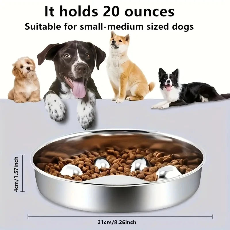 Premium Stainless Steel Pet Bowl Cervical Spine Protection for Dogs & Cats Pet Choke and Choke Prevention Slow Food Bowl-World Bazaar Life