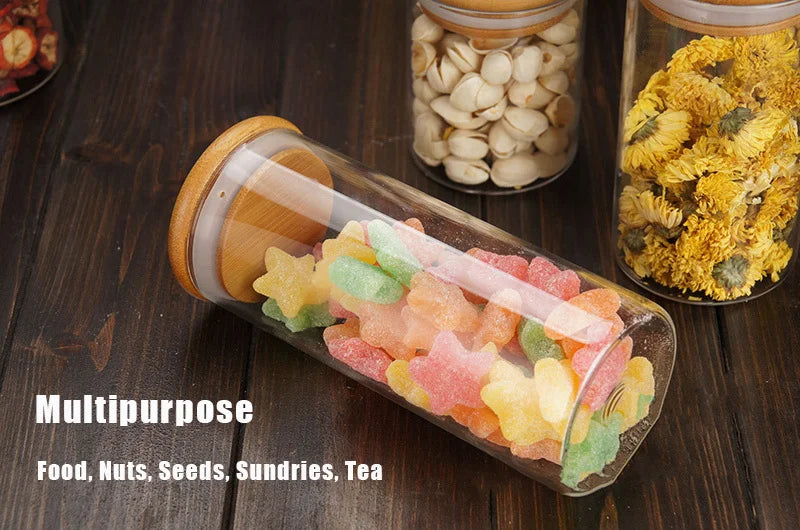 Glass Cereal Storage Jars – Sealed Kitchen Food Containers-World Bazaar Life