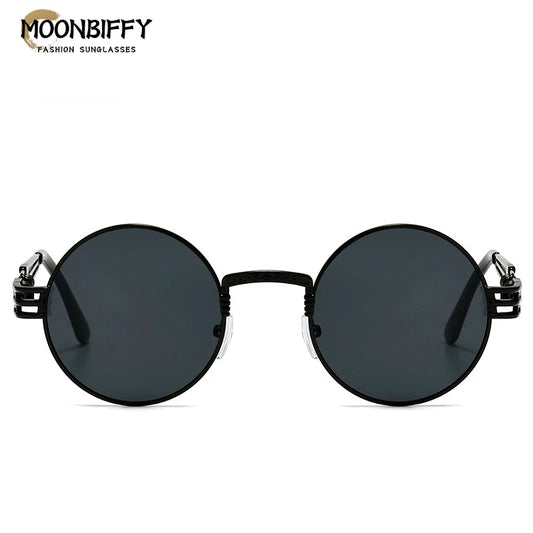 Men's Steampunk Sunglasses Women Fashion Round Glasses Brand Designer Vintage Sun Glasses High Quality Sun Goggles UV400