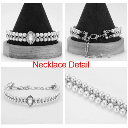 Luxury Rhinestone Puppy Collar for Small Dogs Cat Necklace Bling Crystal Jewelry Pet Accessorie Princess Diamond Wedding Collar-World Bazaar Life