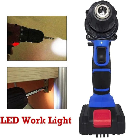 21V Electric Drill Driver Kit with Battery, Charger & 26 Bits for DIY - World Bazaar Life