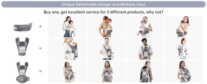 Babytrage, Babytrage für Neugeborene bis Kleinkinder, Kleinkindtrage mit Kapuze, alle Jahreszeiten und alle Positions-Baby-Hüfttrage