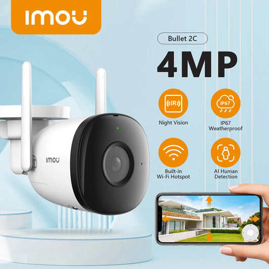 IMOU Outdoor Bullet 2C 4MP Wifi Camera Weatherproof AI Human Detection Outdoor Surveillance ip Camera-World Bazaar Life