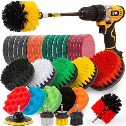 UNTIOR Electric Drill Brush Kit Power Scrubber Brush Attachments Set Scrub Wash Brushes Tools for Car Floor Tires Toilet Cleanin-World Bazaar Life