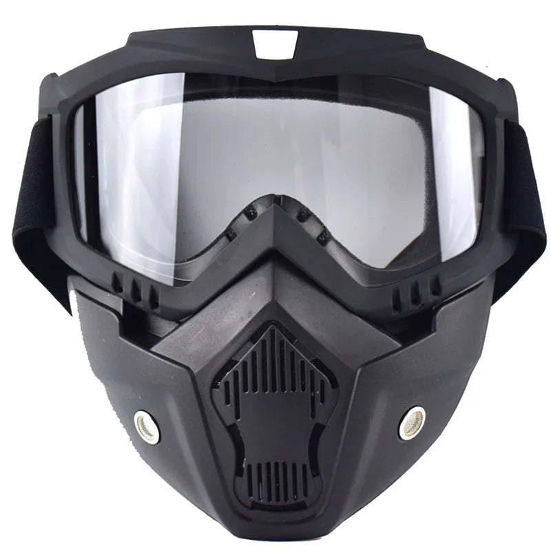 Motorcycle Face Mask Skull Open Face Helmet Mask Anti-UV Dust Helmets Goggles Vintage Mask Men Balaclava Winter Ski Face Shield