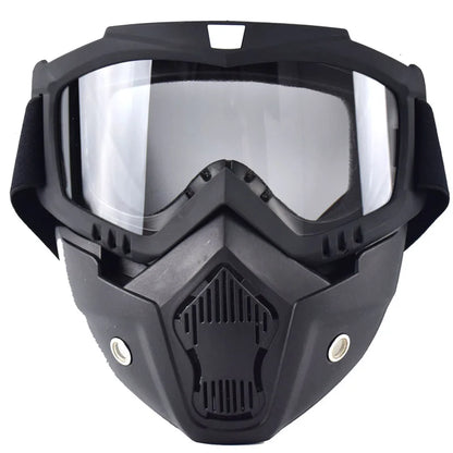 Motorcycle Face Mask Skull Open Face Helmet Mask Anti-UV Dust Helmets Goggles Vintage Mask Men Balaclava Winter Ski Face Shield