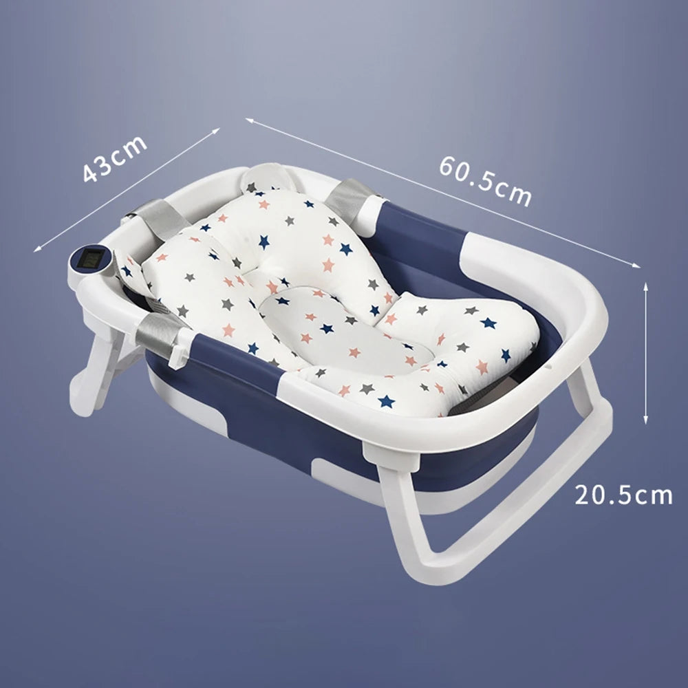 Portable Collapsible Baby Bathtub for Newborn to Toddler Durable Essential Infant Bath Tub with Soft Cushion-World Bazaar Life