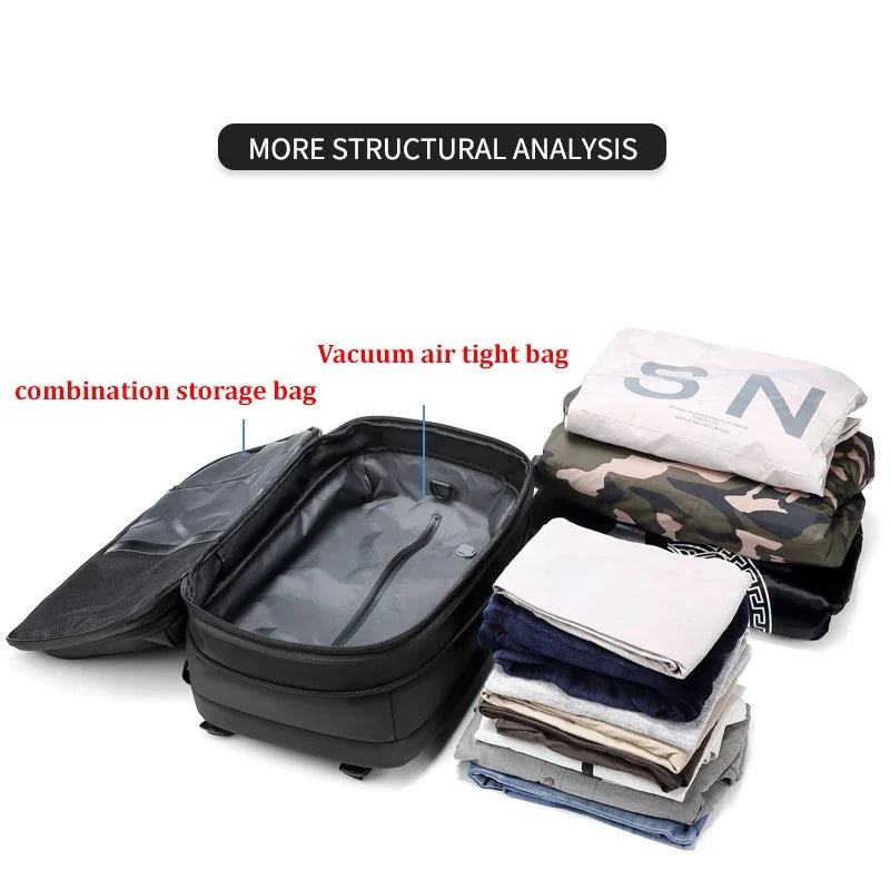 Travel Men 17 inch Laptop Backpack vacuum compression Backpack Business Large Capacity school Backpack expand outdoor backpack - World Bazaar Life
