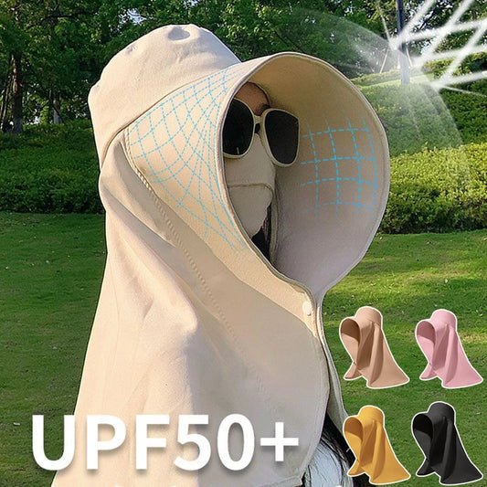 Wide Brim Sun Hat with Neck Flap – UV Protection for Hiking & Fishing
