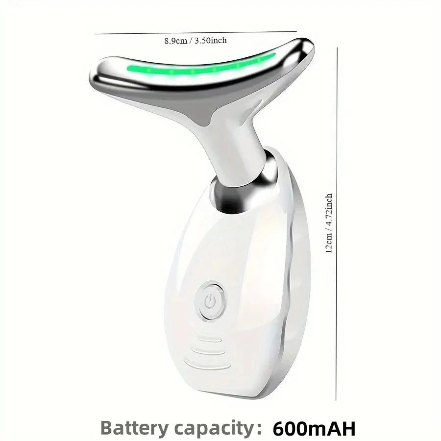 7LED Color Vibrating Neck Device Beauty Gift, neck and face skin massager, 1 piece set portable usb charging, electric Facial ma - World Bazaar Life
