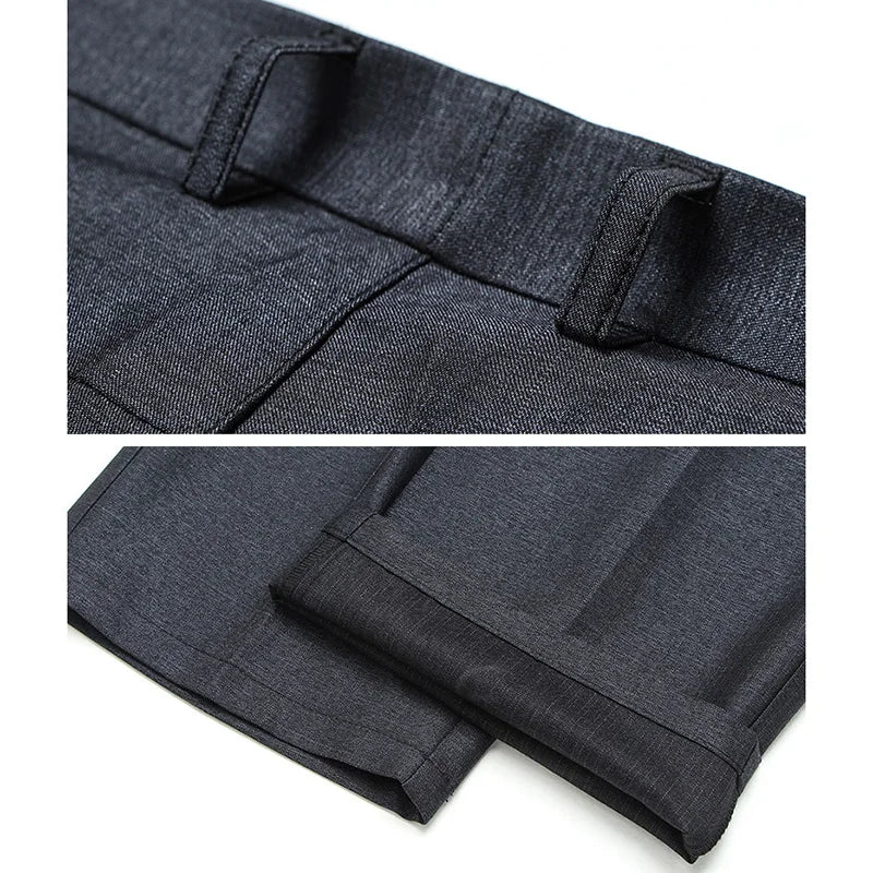 New Men's Classic Straight Leg Business Suit Pants Solid Formal Occasion Office Pants Male High Quality Baggy Trousers Plus Size - World Bazaar Life