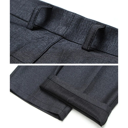 New Men's Classic Straight Leg Business Suit Pants Solid Formal Occasion Office Pants Male High Quality Baggy Trousers Plus Size - World Bazaar Life